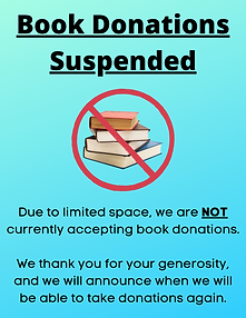 Book Donations Suspended Temporarily