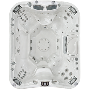 White and silver Aspen Sundance Spa 880 series hot tub