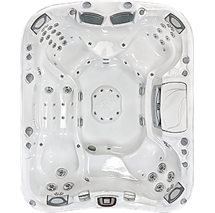 white and silver Sundance Spa 880 series Maxxus hot tub