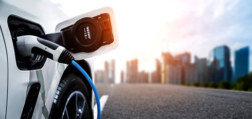 EV charging station for electric car in concept of green energy and eco power produced fro