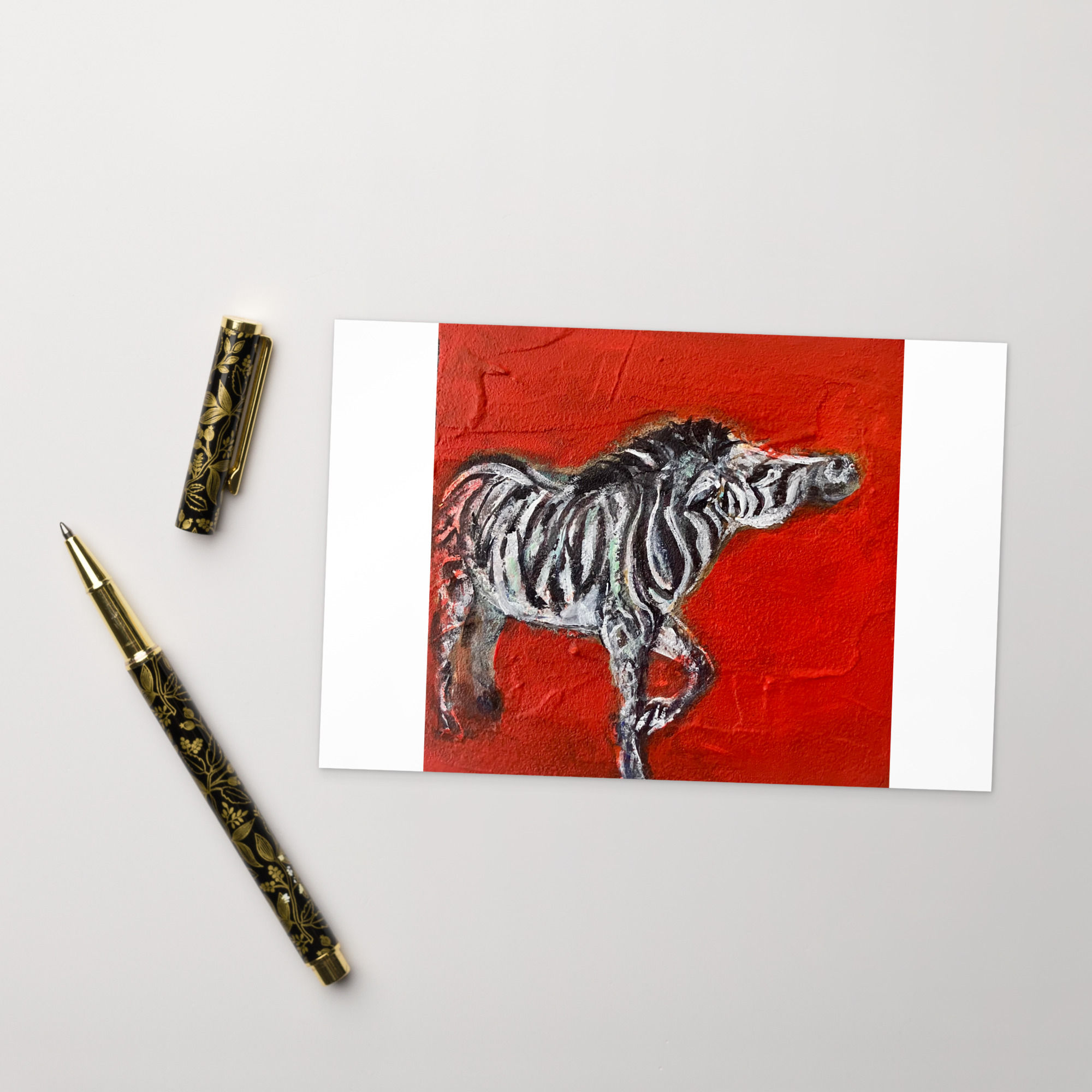 Zebra Postcard Print