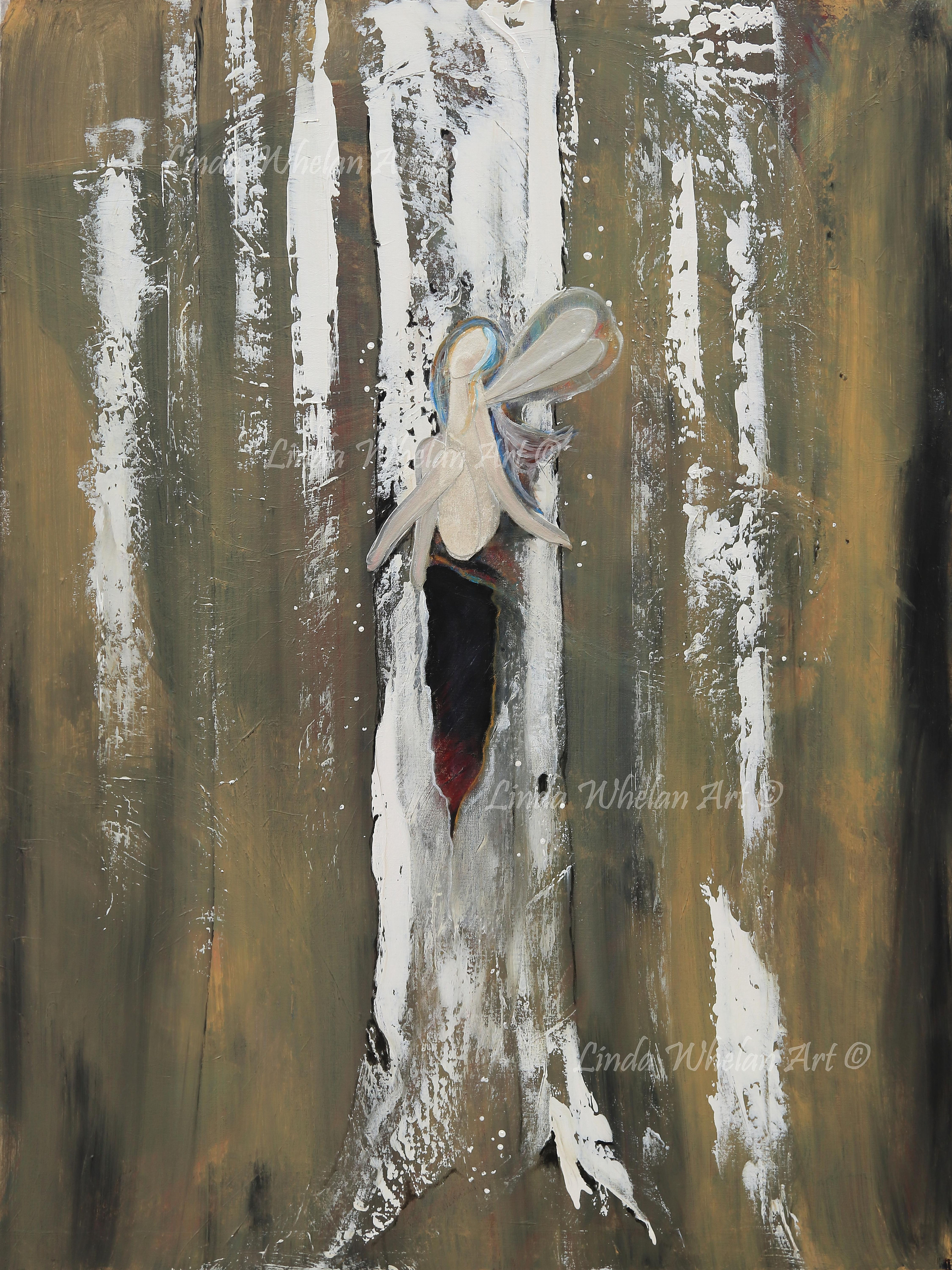 gold fairy painting by Linda Whelan