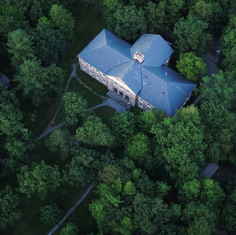 Bird's eye view of Lewis Hall