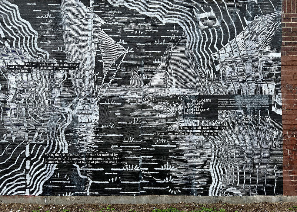 Artist Stephanie Syjuco’s St. Malo mural.