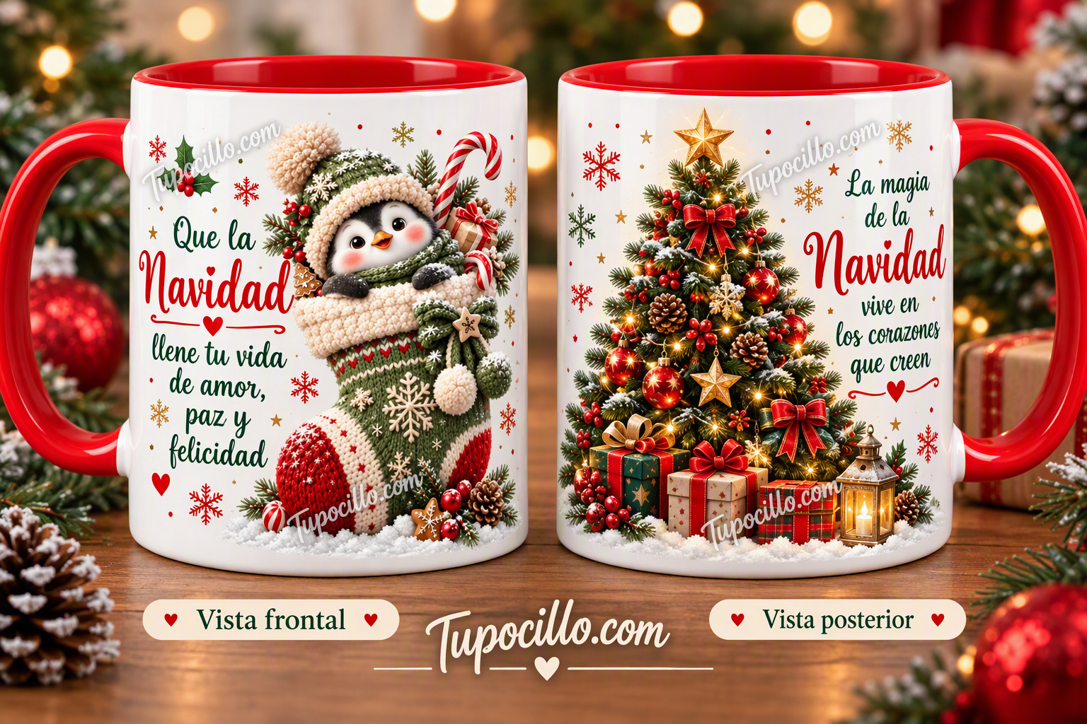 Canecas de Natal Pinguim
