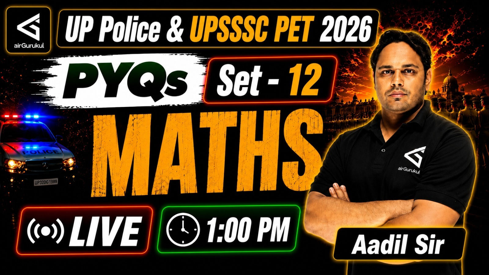 UP Police & UPSSSC PET 2026 | Previous Year Questions | Set - 12 | Maths | Complete Solution – airGurukul