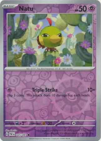 Natu - 025/091 - Common Reverse Holo Scarlet & Violet: Paldean Fates Reverse Hol