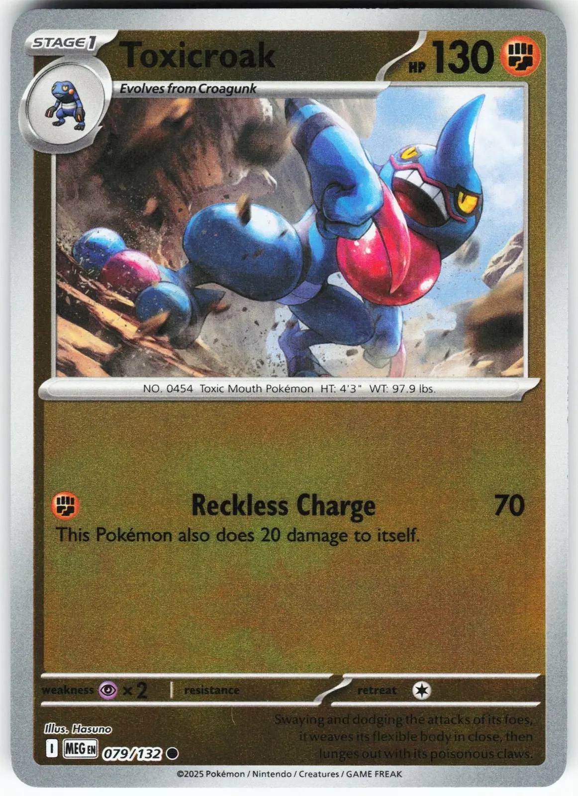 Toxicroak 079/132 - Reverse Holofoil ME01 Mega Evolution - Common