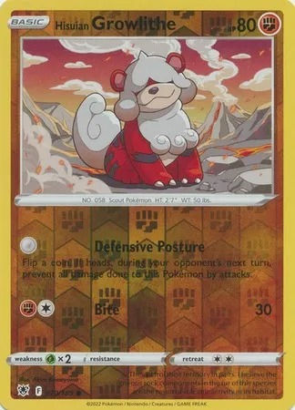 Hisuian Growlithe - 070/189 - Common Reverse Holo Singles Sword & Shield: Astral