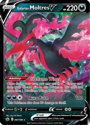 Galarian Moltres V - 097/198 - Ultra Rare Sword & Shield: Chilling Reign Singles
