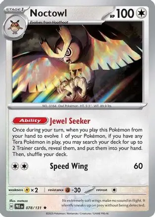 Noctowl 078/131 - Holofoil SV Prismatic Evolutions - Rare  SV: Prismatic Evoluti
