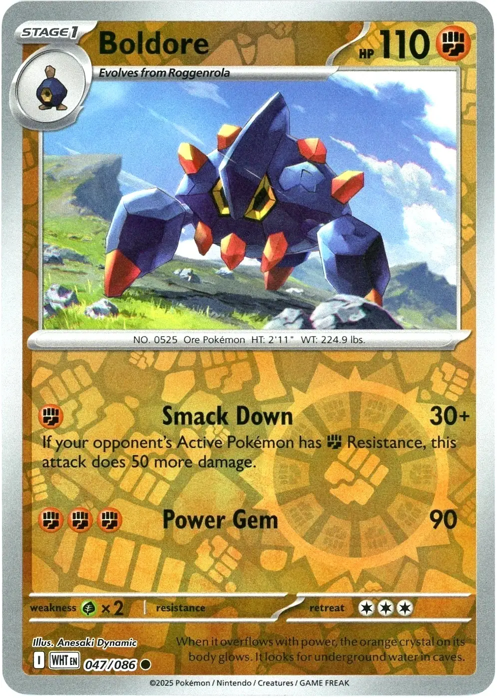 Boldore 047/086 - Reverse Holofoil SV White Flare - Common SV: White Flare