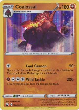 Coalossal - 080/163 - Holo Rare Sword & Shield: Battle Styles Singles