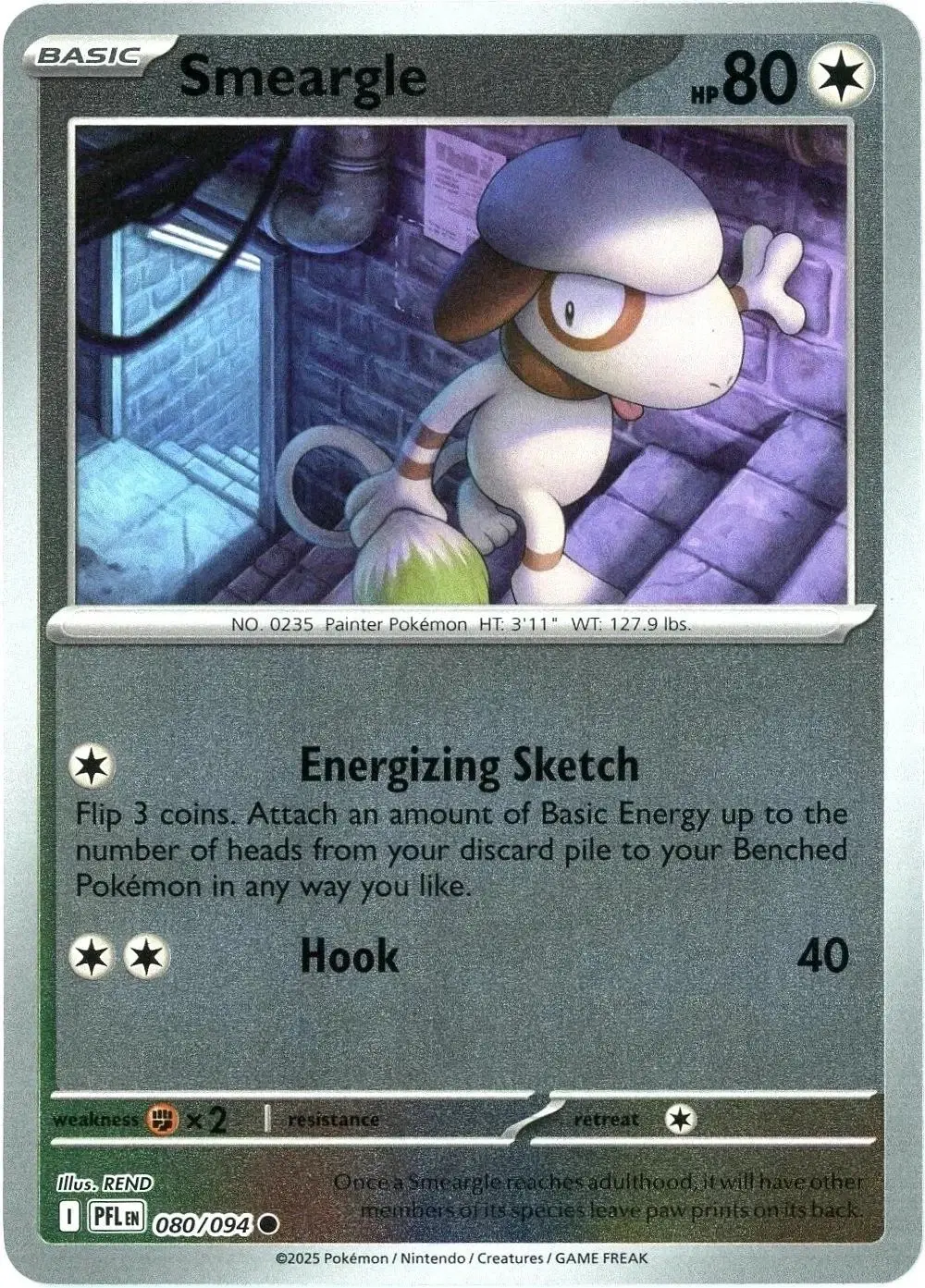 Smeargle 080/094 - Reverse Holofoil ME02 Phantasmal Flames - Common
