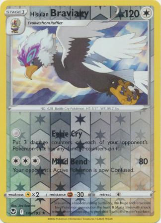 Hisuian Braviary - 149/195 - Rare Reverse Holo Sword & Shield: Silver Tempest Re