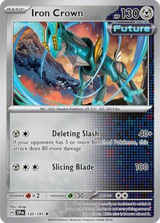 Iron Crown - 132/191 - Holo Rare Scarlet &amp; Violet: Surging Sparks S