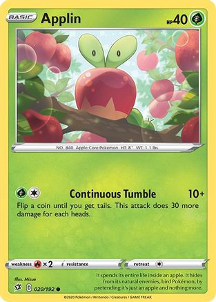 Applin - 020/192 - Common Sword & Shield: Rebel Clash Singles