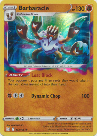 Barbaracle - 107/196 - Holo Rare Sword & Shield: Lost Origin Singles
