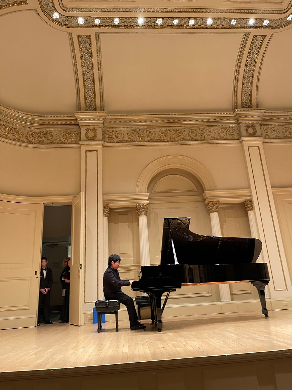 Peiran Li rehearsing in Weill Concert Hall Carnegie Hall June 2025