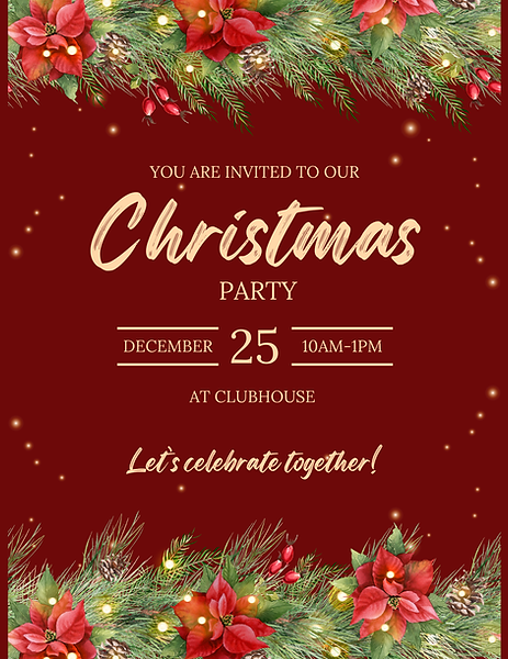 Red and Green Floral Christmas Eve Dinner Party Flyer.png