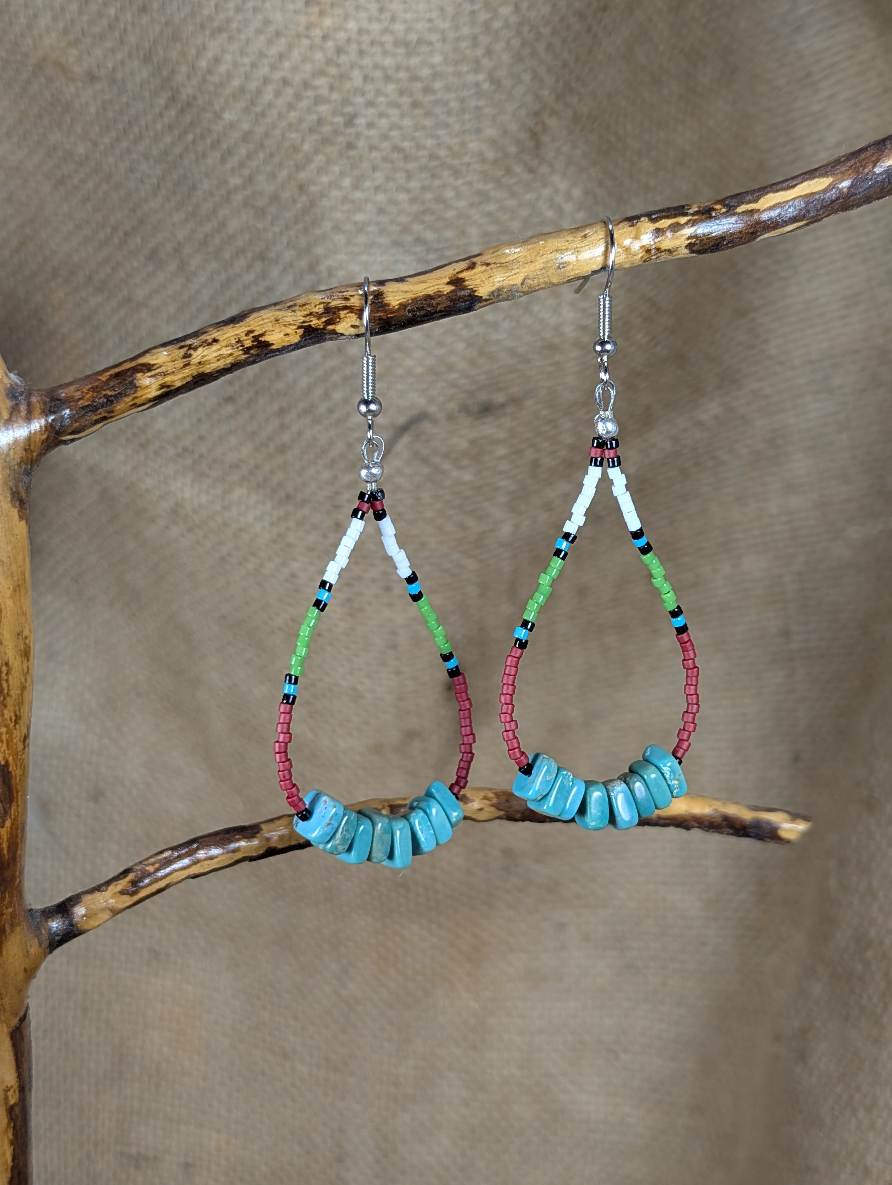 Beaded Turquoise Earrings