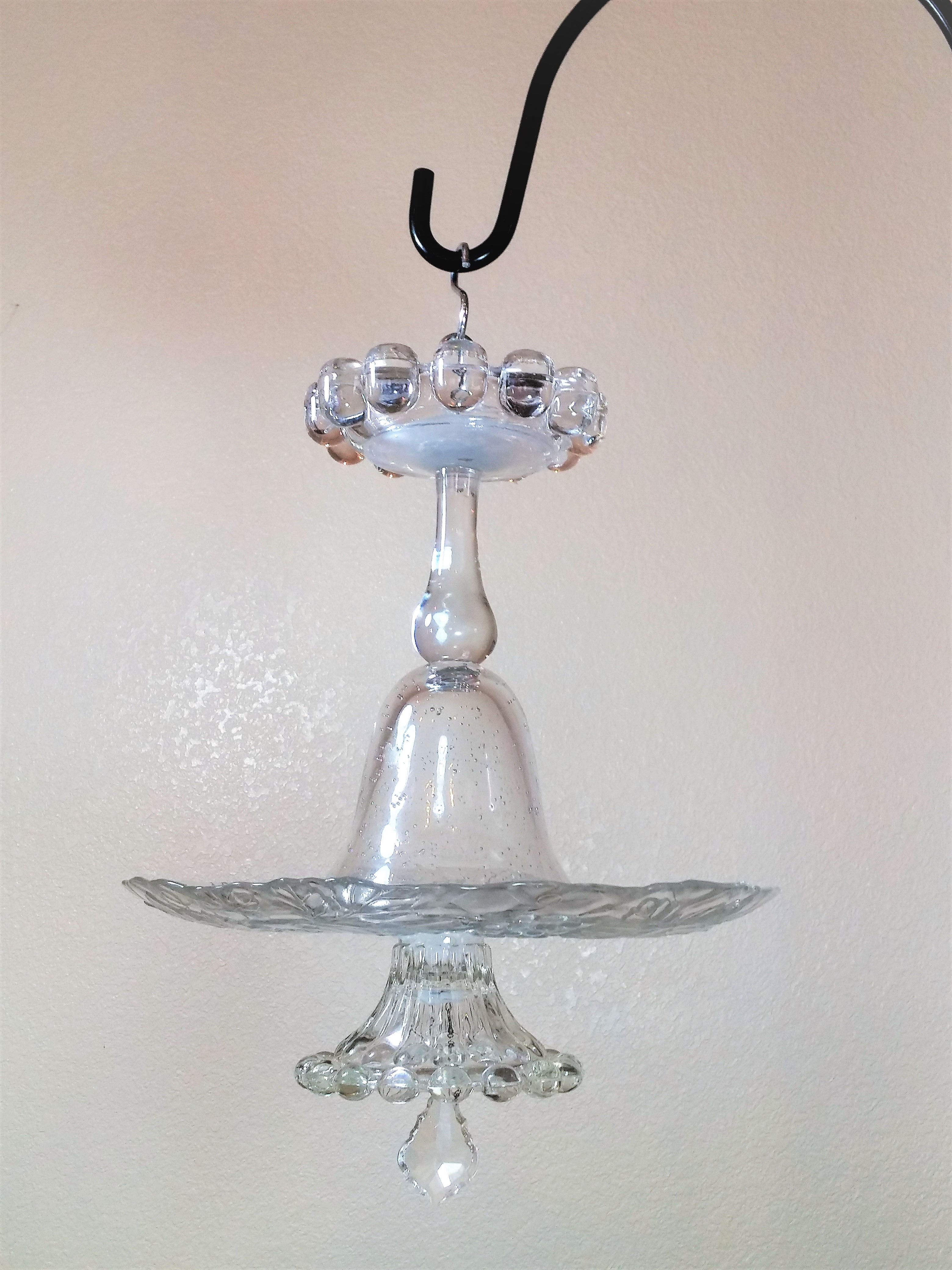 Antique Glass Bird Feeder