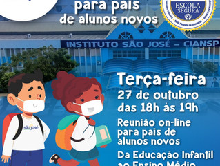 Inscreva-se para a reunião on-line de alunos novos!