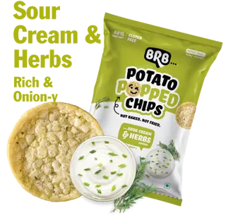 BRB Potato Popped Chips -  Sour Cream & Herbs Flavour