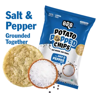 BRB Potato Popped Chips - Salt & Pepper Flavour