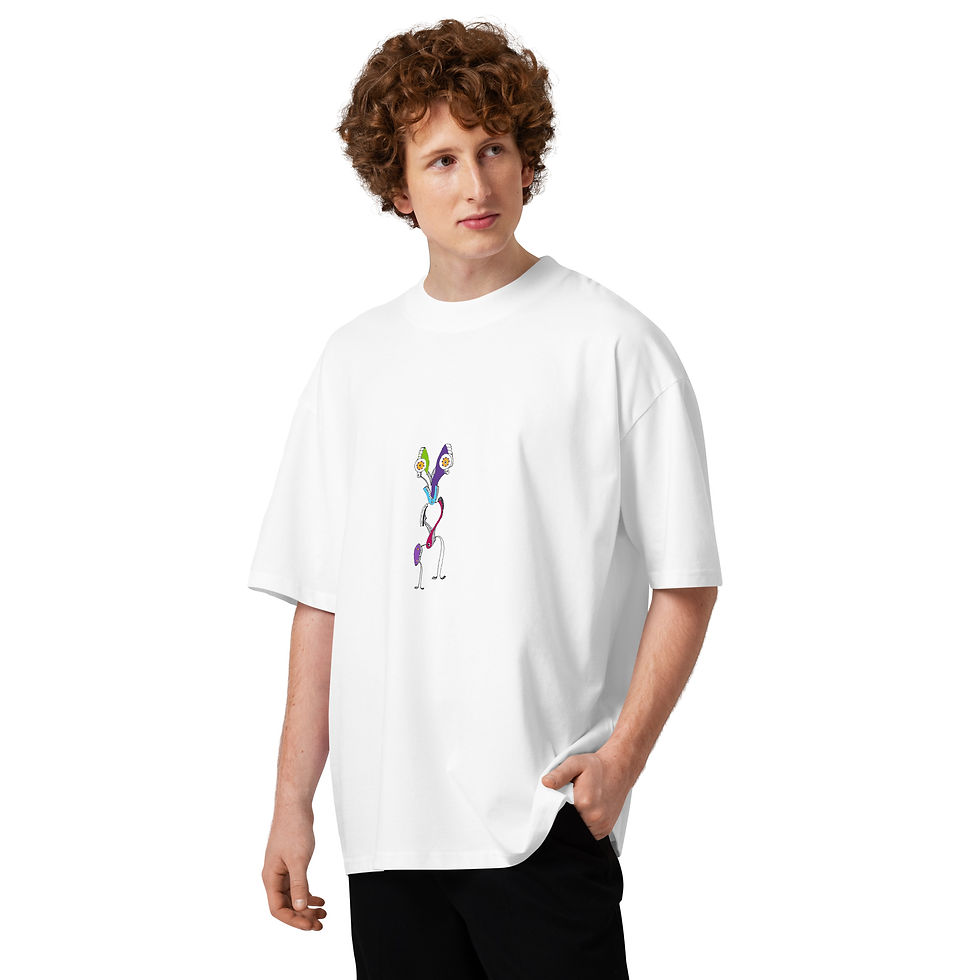 Thumbnail: Unisex organic oversized high neck t-shirt