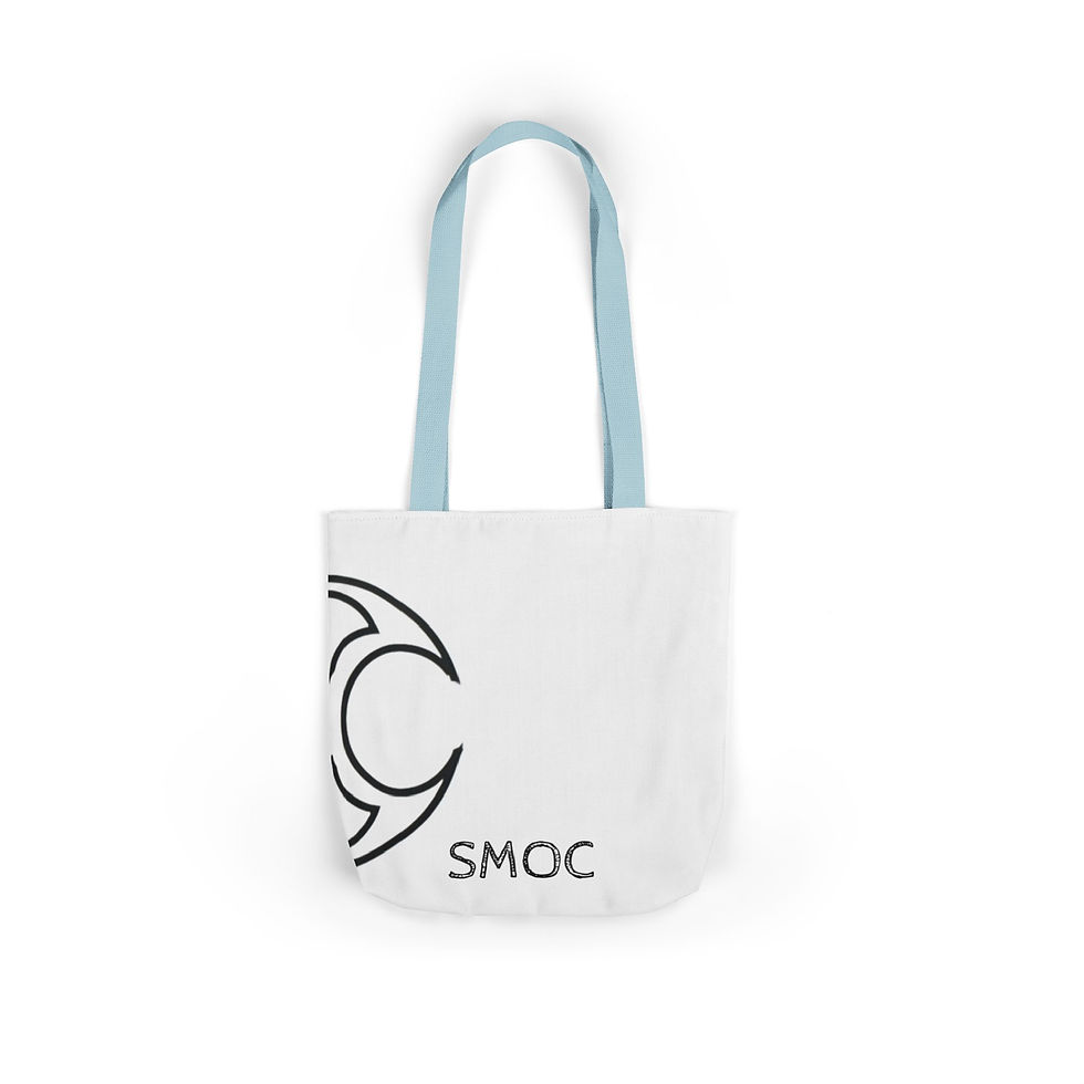 Thumbnail: Cherry Design Canvas Tote Bag with Colorful Straps