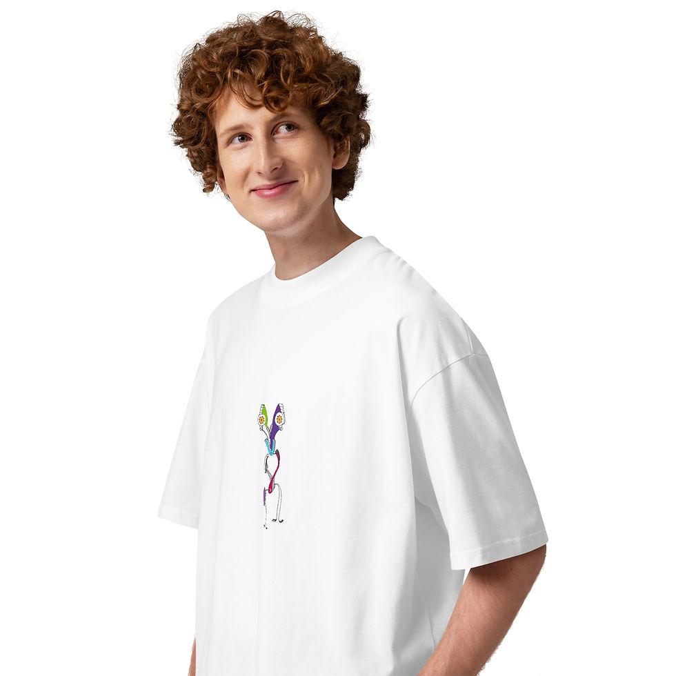 Thumbnail: Unisex organic oversized high neck t-shirt