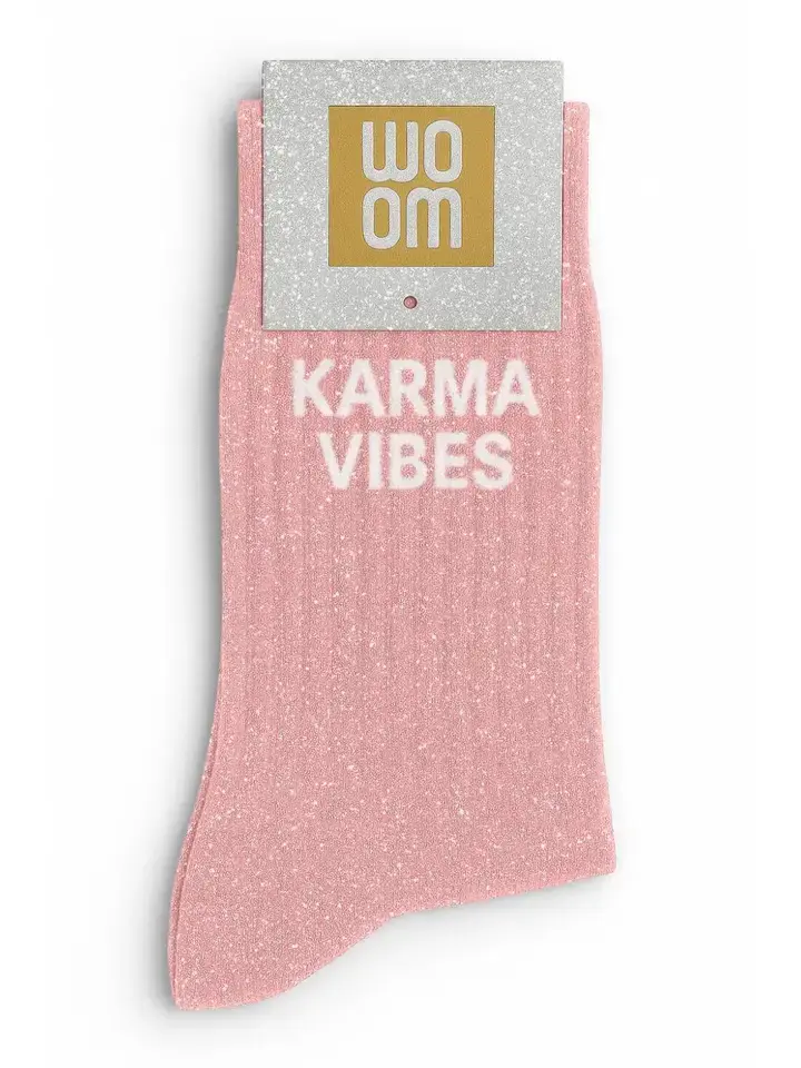 Chaussettes à Paillettes à Message "Karma Vibes"