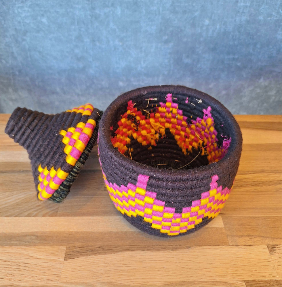 Miniature : Panier berbère Orange fabriqué main