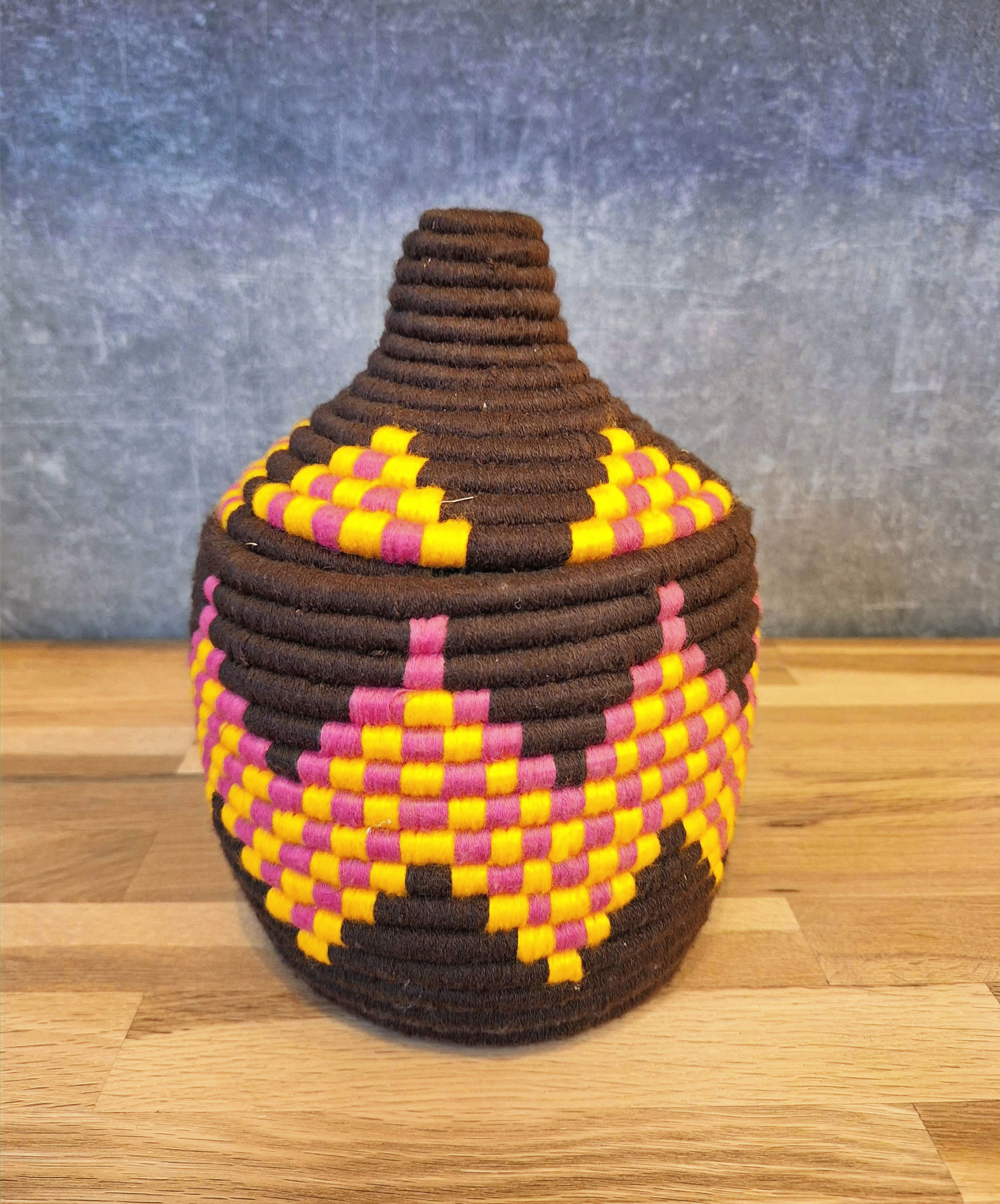 Panier berbère Orange fabriqué main