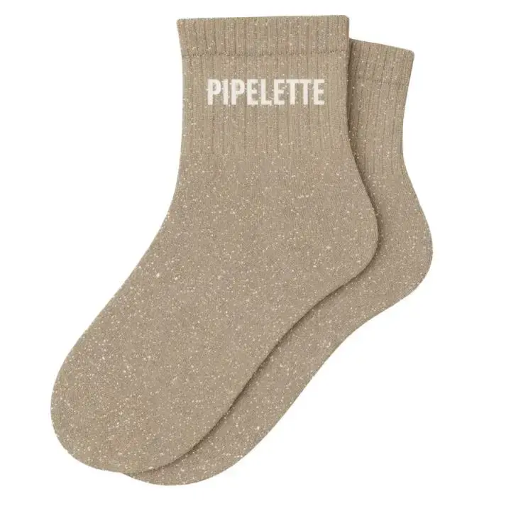 Socquettes à Paillettes à message "Pipelette"