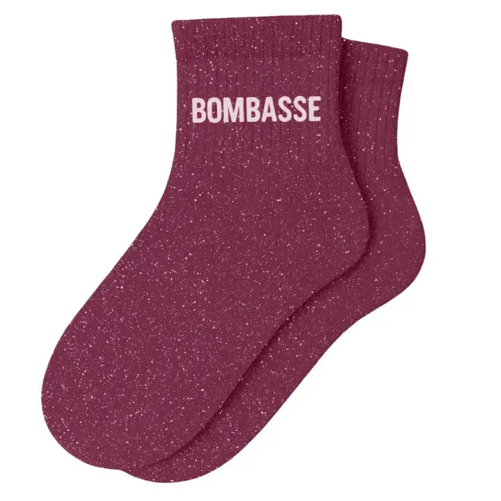 Socquettes à Paillettes à message "Bombasse"