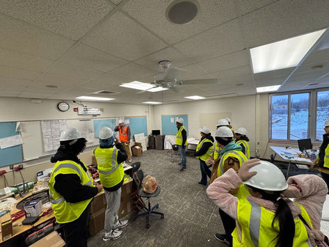 Students Take Tour of Townline Elementary Construction