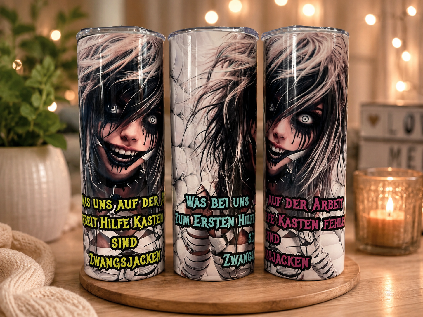 Erste Hilfe Kasten Tumbler 590 ml Edelstahl Thermobecher mit Deckel