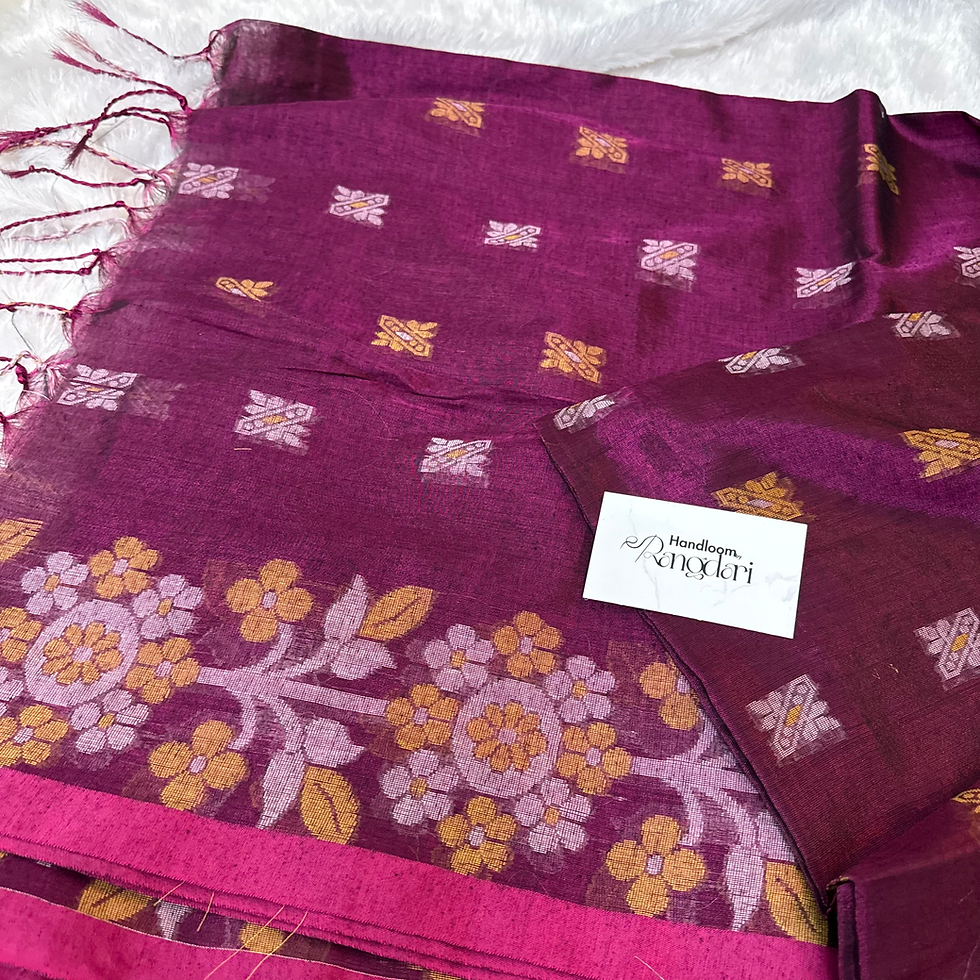 Thumbnail: Zilmil Tissue Jamdhani- Wine Magenta