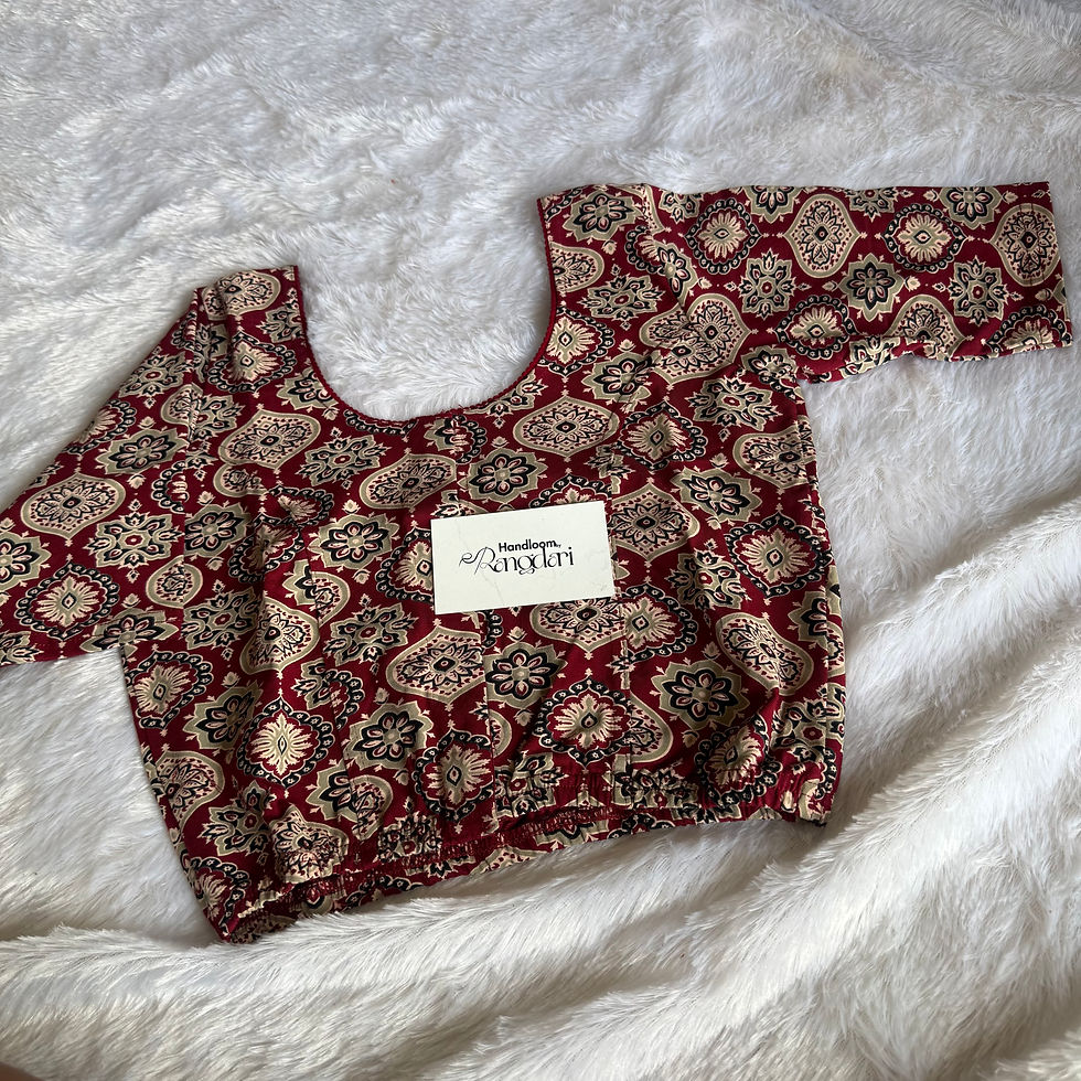 Thumbnail: Stretchable Cotton Blouse -XXL | Maroon