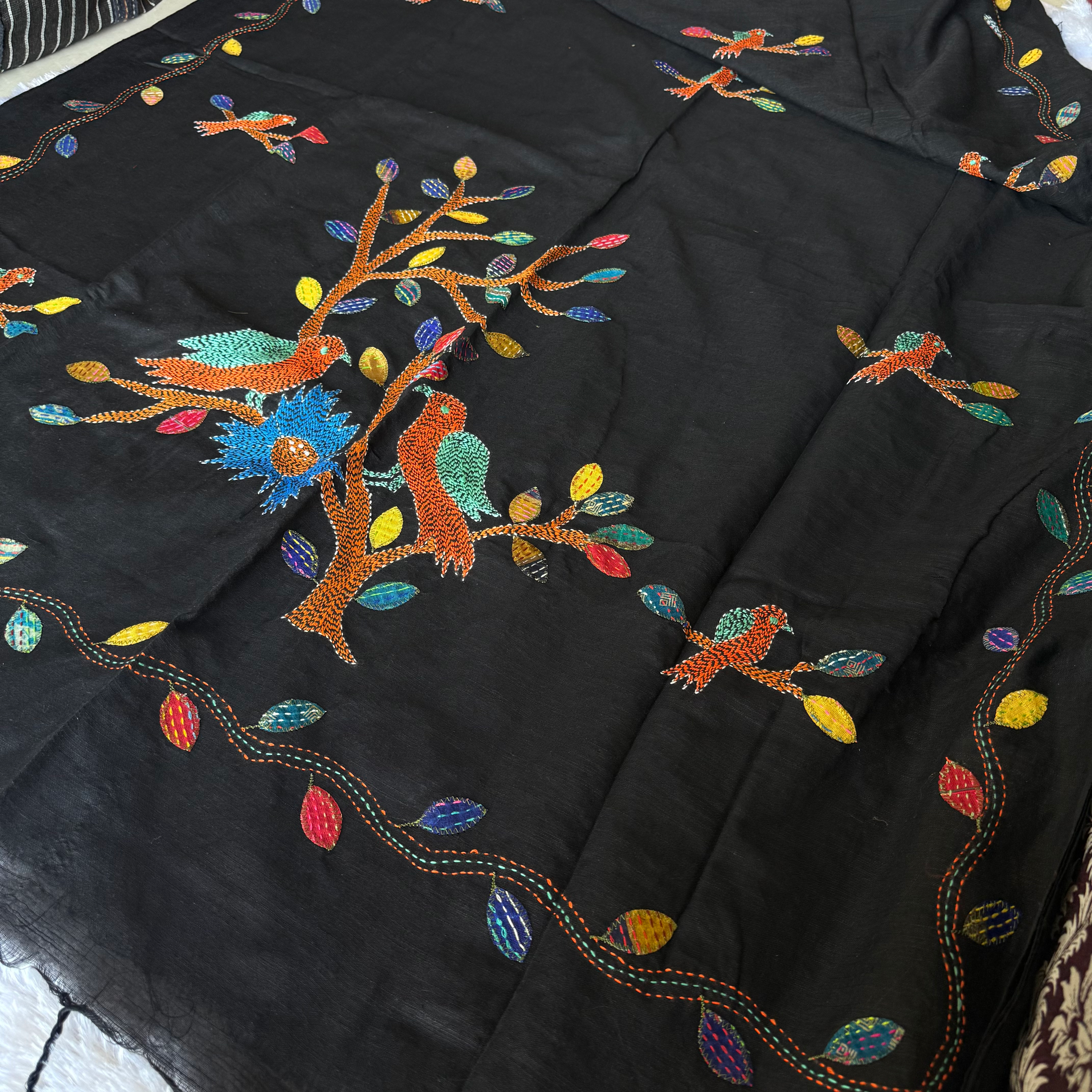 Katha - Applique work - Black 