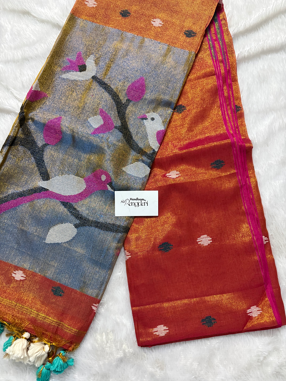 Thumbnail: Contemporary Paithani | Orange Gold