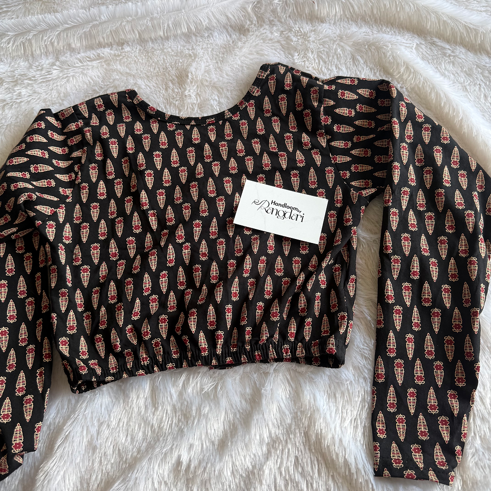 Thumbnail: Black | Stretchable Cotton | Full Sleeves Blouse