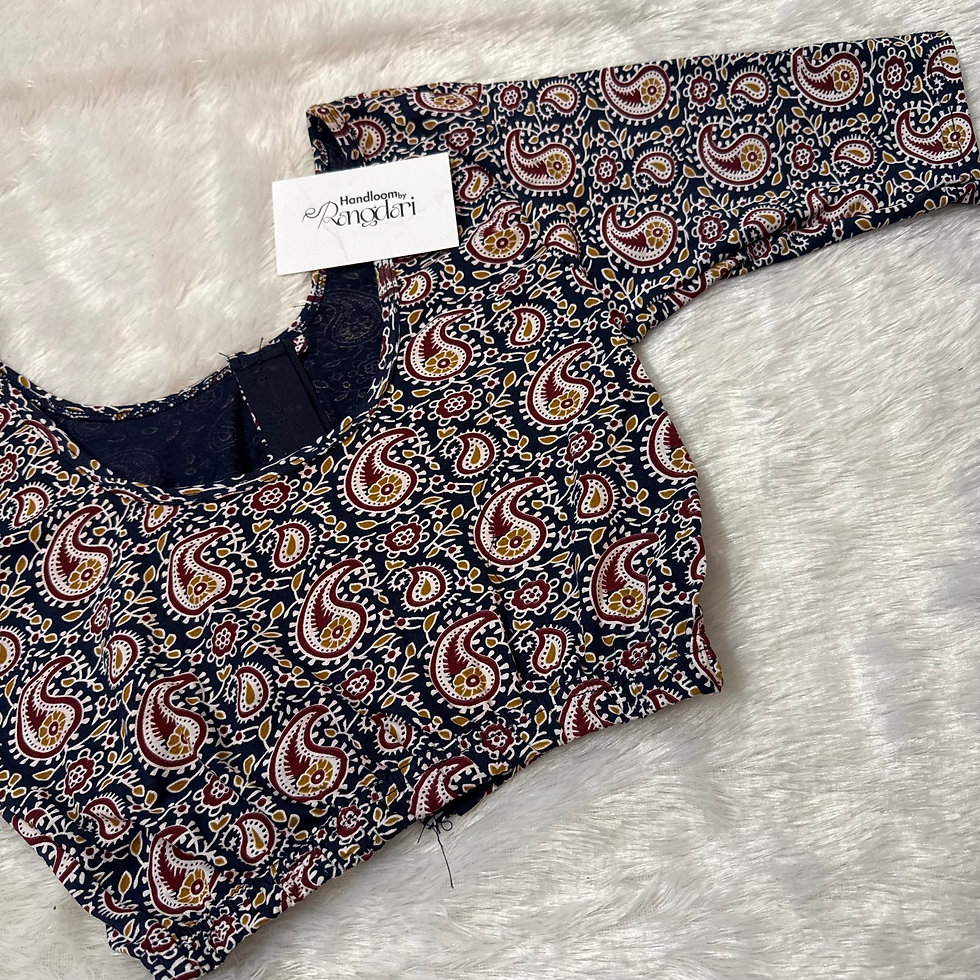 Thumbnail: Navy Blue | Stretchable Cotton Blouse