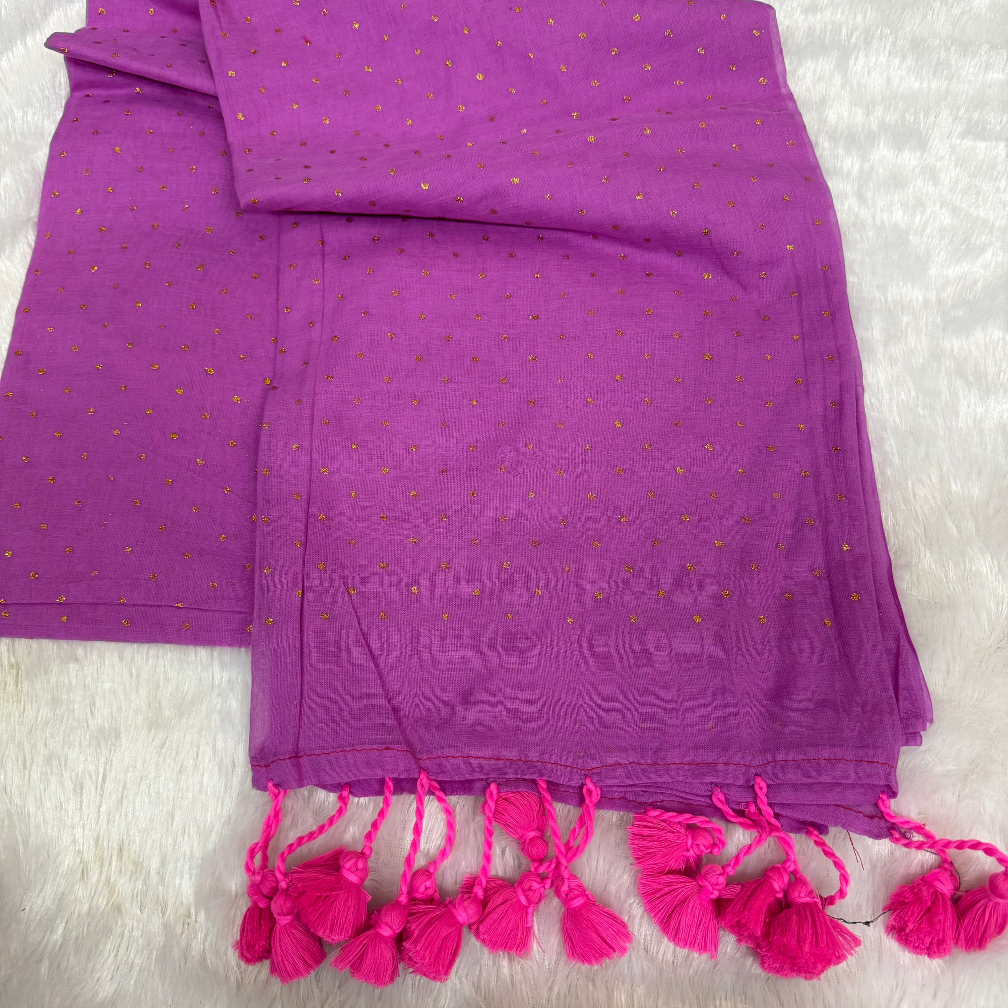 Rohini Mul Cotton Saree | Lavender