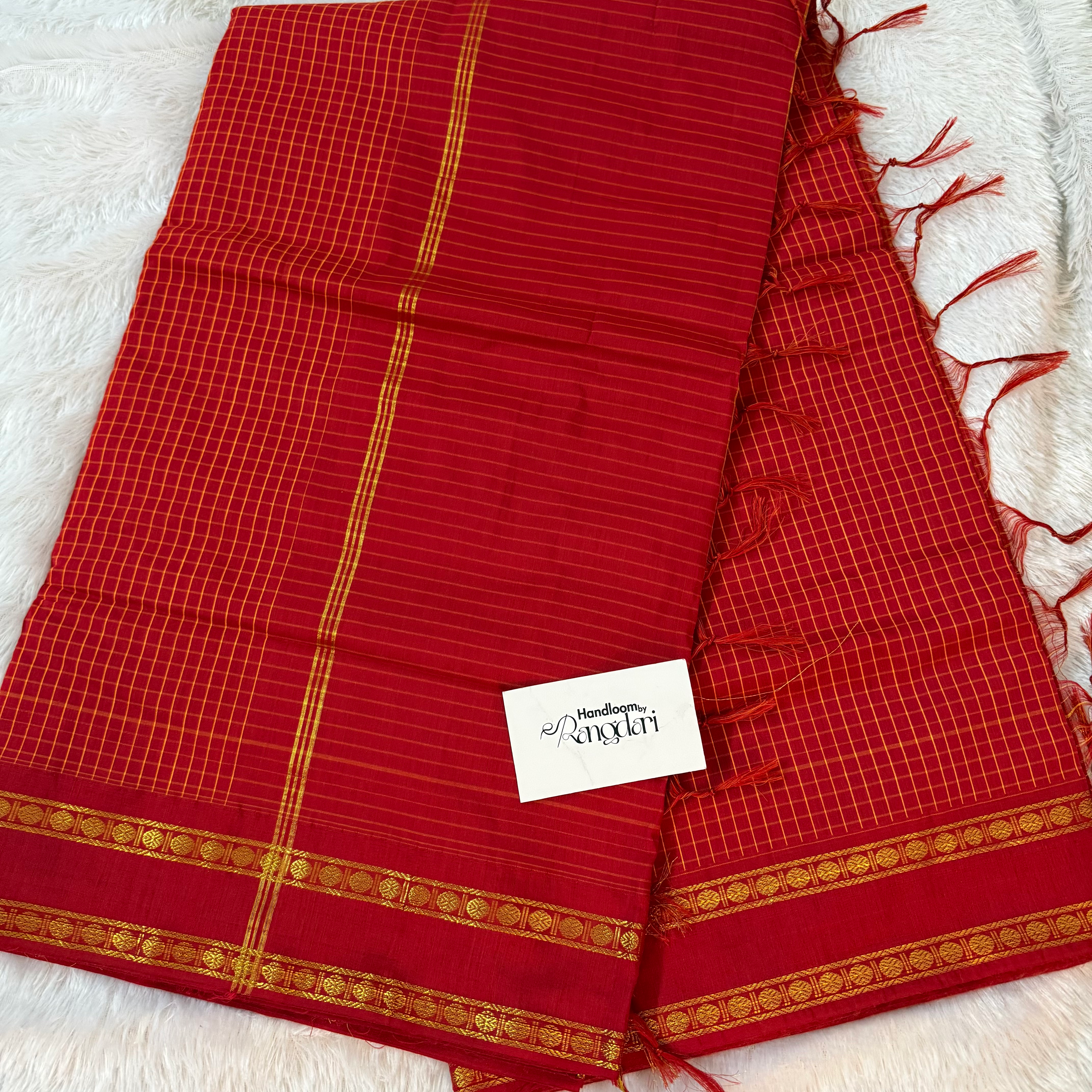 Sada Bahar- Handloom Chettinad Cotton Saree | Red