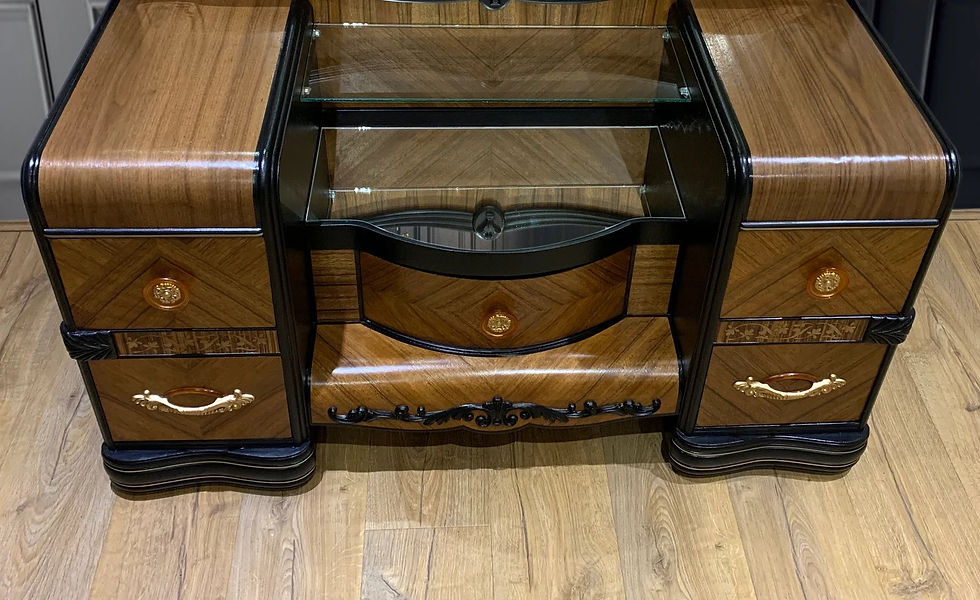 Thumbnail: American 1930s Art Deco Waterfall Dressing Table/Vanity