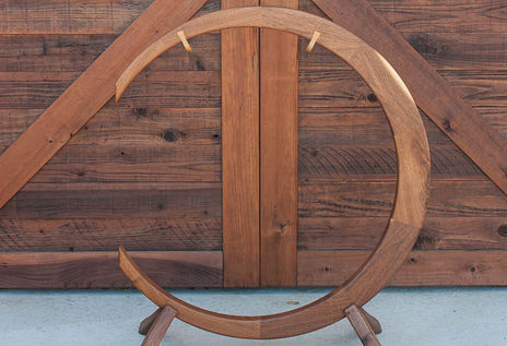 The Luna walnut gong stand
