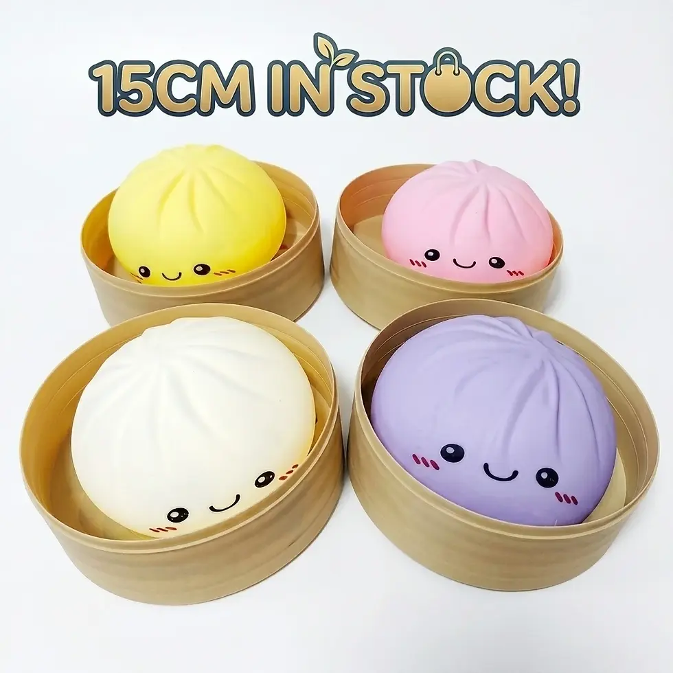 Miniature : Squishy Bao Kawaii 15 cm – Brioche Anti-Stress à Presser